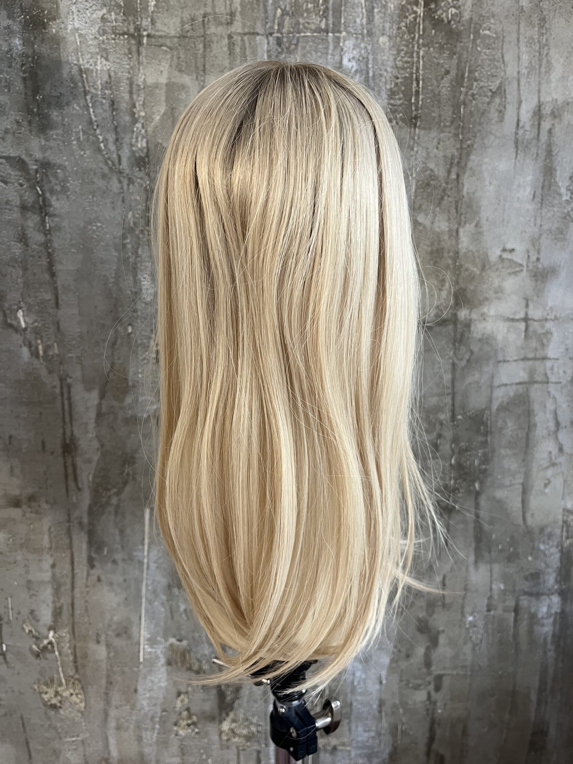 100% EUROPEAN PROCESSED HUMAN HAIR TOPPER 19" BLOND WITH SOFT ROOTS - Image 3