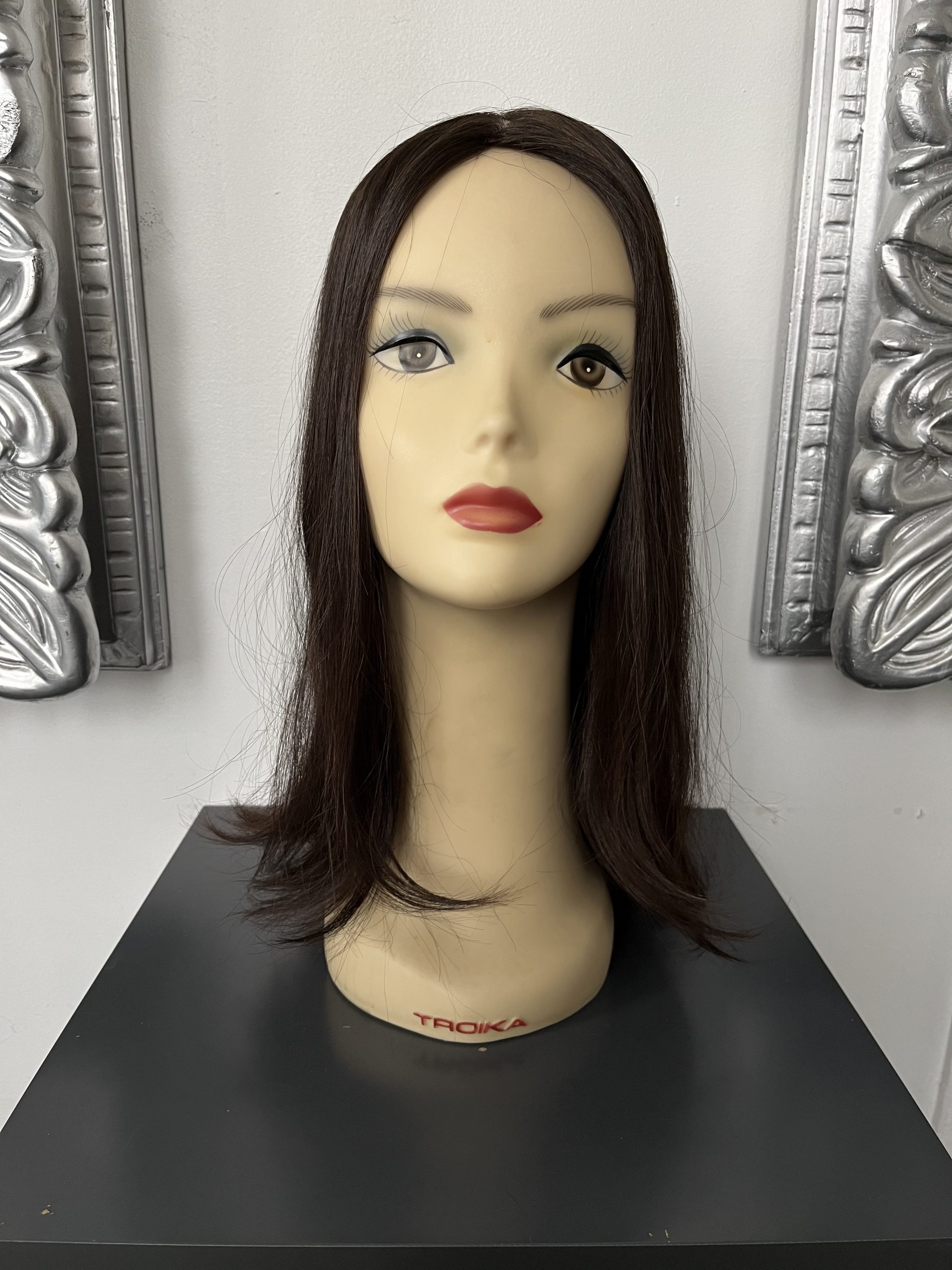 100% NATURAL VIRGIN EUROPEAN HUMAN HAIR TOPPER 19" BROWN