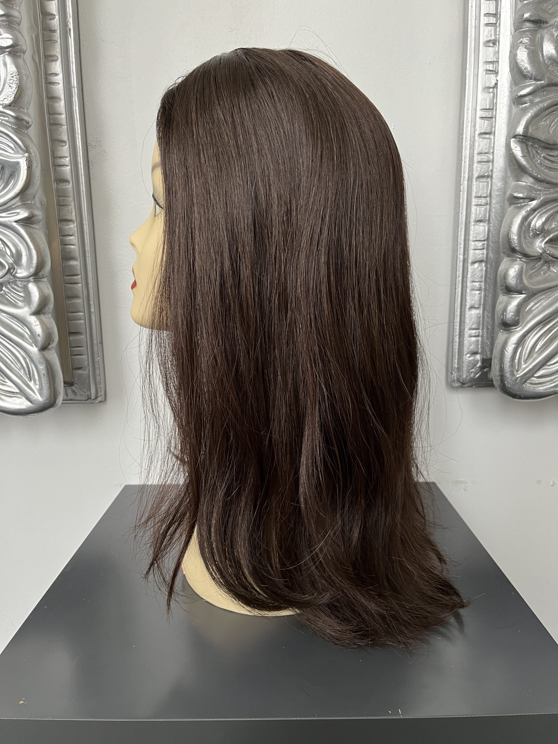 100% NATURAL VIRGIN EUROPEAN HUMAN HAIR TOPPER 19" BROWN - Image 2