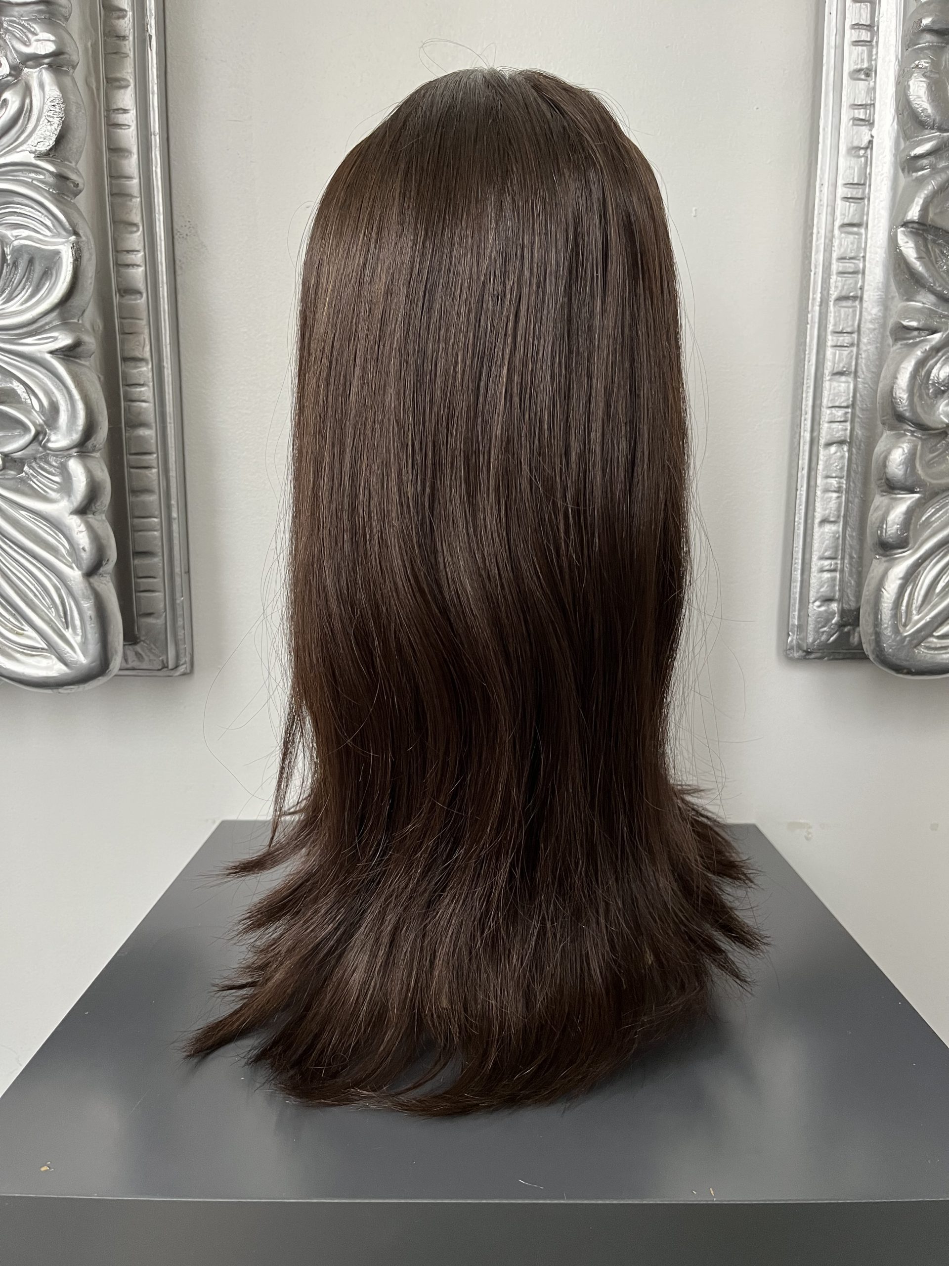 100% NATURAL VIRGIN EUROPEAN HUMAN HAIR TOPPER 19" BROWN - Image 3