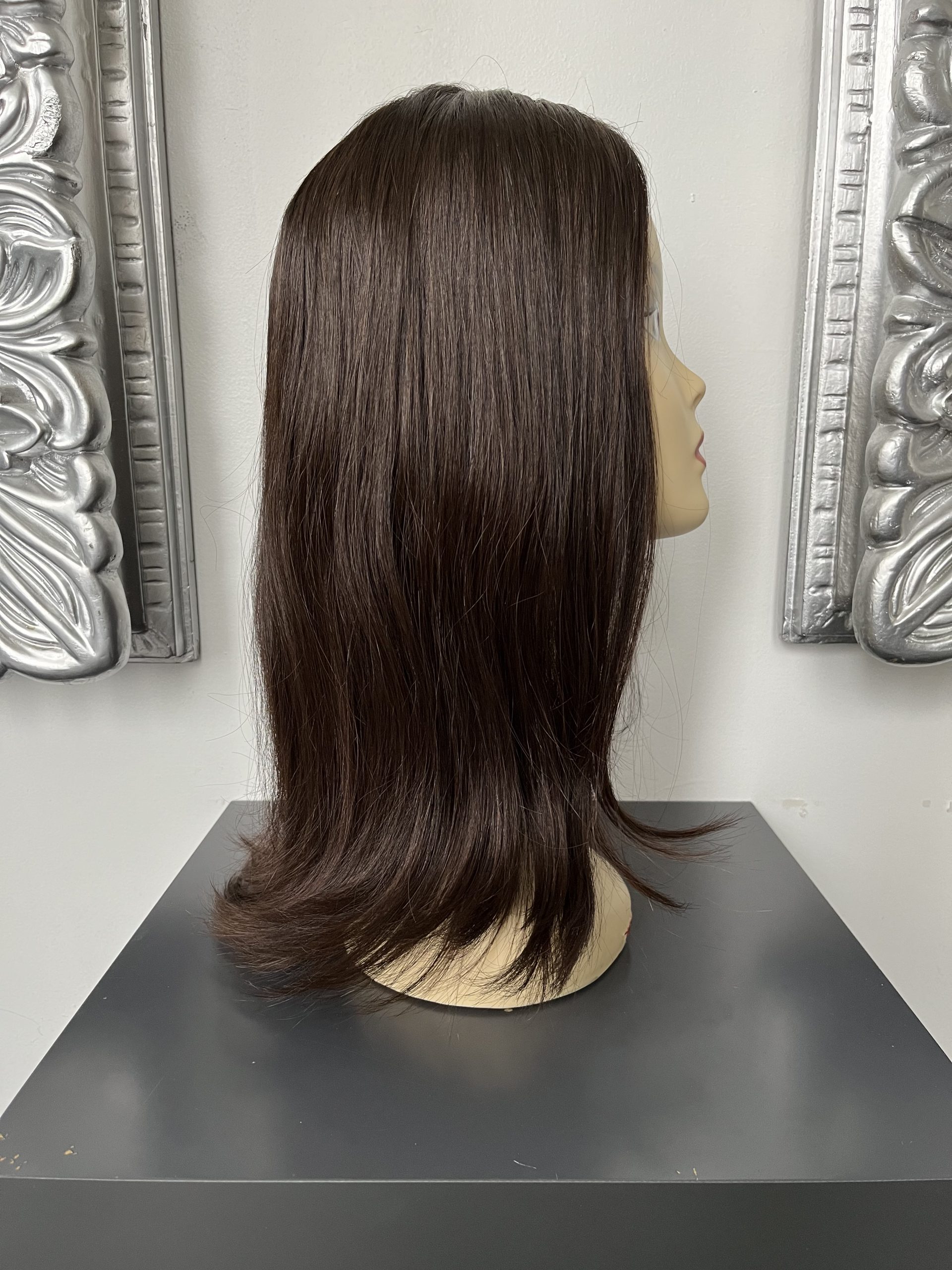 100% NATURAL VIRGIN EUROPEAN HUMAN HAIR TOPPER 19" BROWN - Image 4