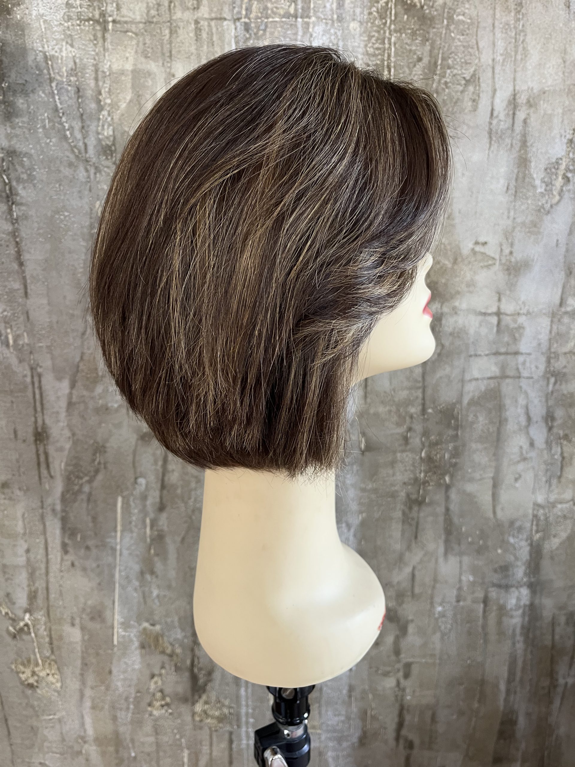 100% EUROPEAN VIRGIN HUMAN HAIR 13.5" LIGHT BROWN WITH BLOND HIGHLIGHTS - Image 4