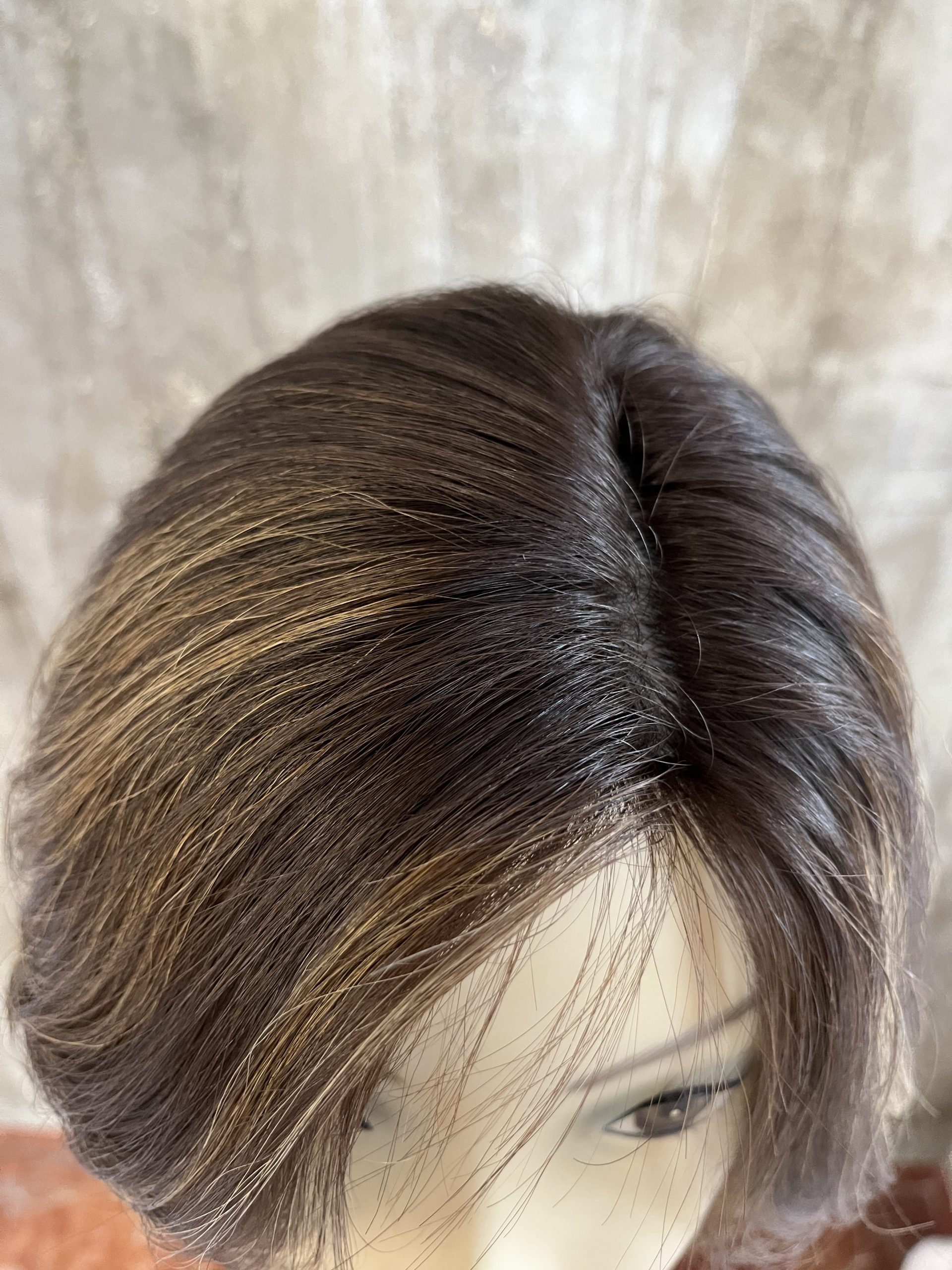 100% EUROPEAN VIRGIN HUMAN HAIR 13.5" LIGHT BROWN WITH BLOND HIGHLIGHTS - Image 5
